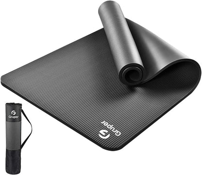 Yoga Mat Non Slip NBR Extra Thick Yoga Mat, 72"L X 32"/24"W X 0.6"/0.4"TH (185Cm X 80Cm/61Cm X 15Mm/10Mm), Anti-Tear Exercise Mat with Carrying Strap and Bag, Workout Mats for Yoga, Pilates