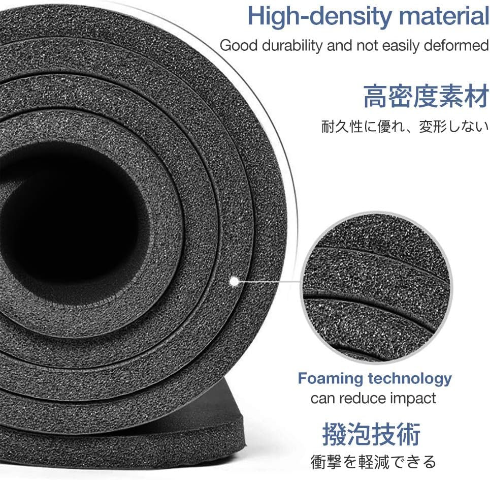 Yoga Mat Non Slip NBR Extra Thick Yoga Mat, 72"L X 32"/24"W X 0.6"/0.4"TH (185Cm X 80Cm/61Cm X 15Mm/10Mm), Anti-Tear Exercise Mat with Carrying Strap and Bag, Workout Mats for Yoga, Pilates